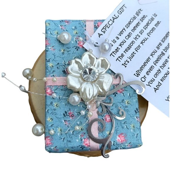 Handcrafted, Embellished, Fabric Wrapped Gift Box - Picture 2 of 6